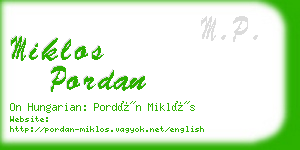 miklos pordan business card